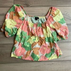 SANCTUARY Floral Peasant Top